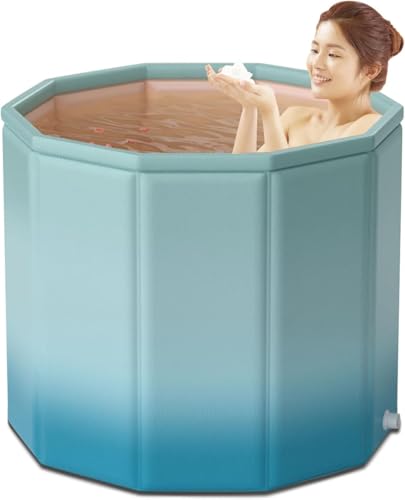 Image of Luteti Portable Bathtub 3s Opening and Closing, Soaking Bathtubs for Adults Freestanding Home Spa, Collapsible Bath Tub Ideal for Hot /Cold Baths