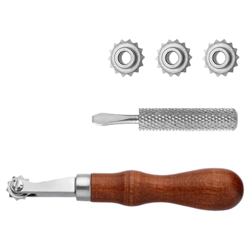 Rueda de trazado de cuero, de grabado en relieve, rueda espaciadora de marcadores de costura, accesorios de manualidades, herramienta multifuncional de espaciado de artesanía en cuero