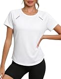 Wayleb Laufshirt Damen Kurzarm Rundhals Leichtes Trainingsshirt