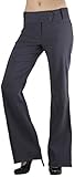 ToBeInStyle Women's High Waist Boot-Cut Dress Pants - Charcoal - Large