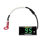 Motorcycle Engine Temperature Meter Fahrenheit, Over-Temperature Alert, Engine Temperature Gauge with Probe Sensor Adapter for Most Marine ATV Generator Lawn Tractor Motorcycle(Green, 10mm Sensor)
