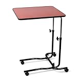 Aidapt Canterbury Multi-Table Height Adjustable Overbed Table with Tilt Top (0–45°), Wheeled Mobile Side Table, 550x410mm Surface, Home & Bedroom Use