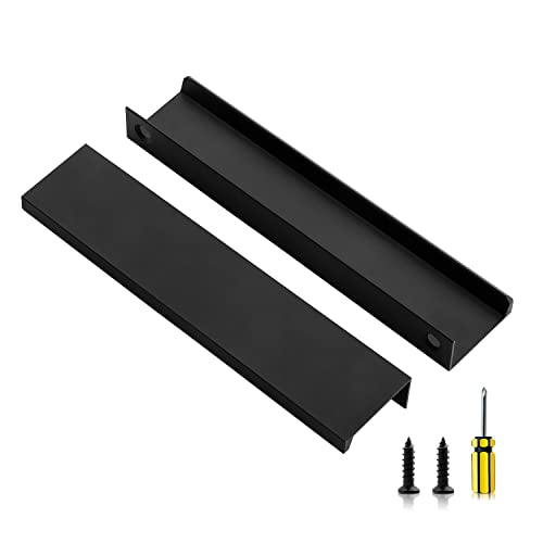 Image of Ravinte 30 Pack Finger Pulls for Cabinets 150mm /5.9 inch Length Black Pulls