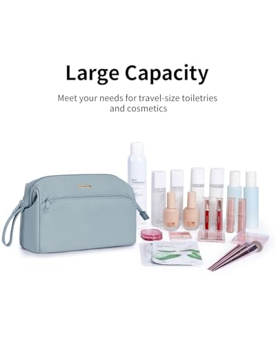 Image of Narwey Travel Makeup Bag Toiletry Bag, Large Cosmetic Bag for Women Girls
