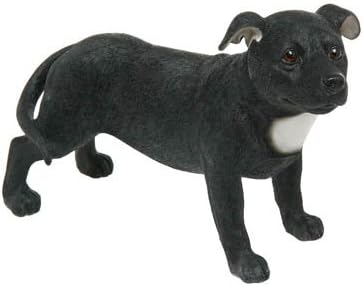 Standing Black Staffordshire Bull Terrier Staffie Dog Ornament - Pedigree Pals Range Of Collectable Dogs By Leonardo