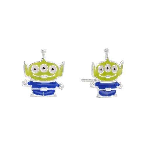 Boucles d'oreilles Toy Story argent sterling émaillé motif extraterrestre puces à tige