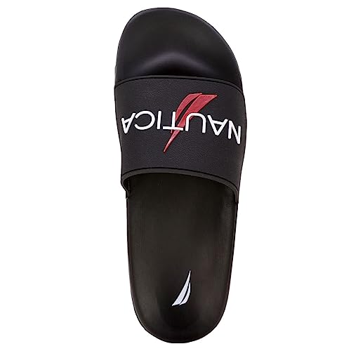 Image of Nautica Men's Open Toe Slide Sandals - Comfortable Indoor & Outdoor Shower Slippers