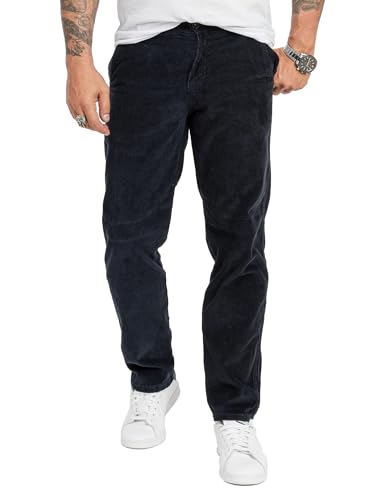 Rock Creek Herren Cordhose Chino, Regular Fit, Straight Cut, klassischer Cord-Chino Style, weich & strapazierfähig, lässig-elegant für Büro und Freizeit, Navy, Größe W40 L30 RC-2156