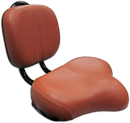 Flying Horse Bike Seat with Backrest Brown Saddle - Comfort Bike Back Seat - Extra Large Bicycle Seat - Support Seats for Adult Beach Cruiser, Electric, Tricycle, Commuter, or Scooter