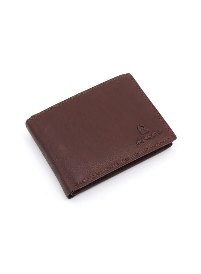 R RoncatoGenuine Leather Wallet for Men - Sleek and Stylish, 11cm*8cm*1.5cm (Dark Brown)