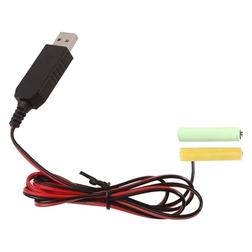 Convertidor de Cable USB 5V a 3V - Adaptador de Suministro de Eliminadores de Baterías AA 1m | Cable de repuesto para reemplazar pilas AA AAA para dispositivos LED Solución adaptadora de accesorios de