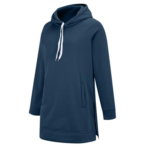 The Warmy Oversized Sweatshirt Dress Casual Long Sleeve Split Hem Hoodies - image 6