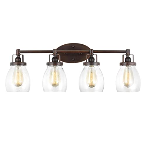 Image of Generation Lighting 4414504EN7-710 Belton Four - Light Wall /Bath Vanity Style Fixture, Bronze