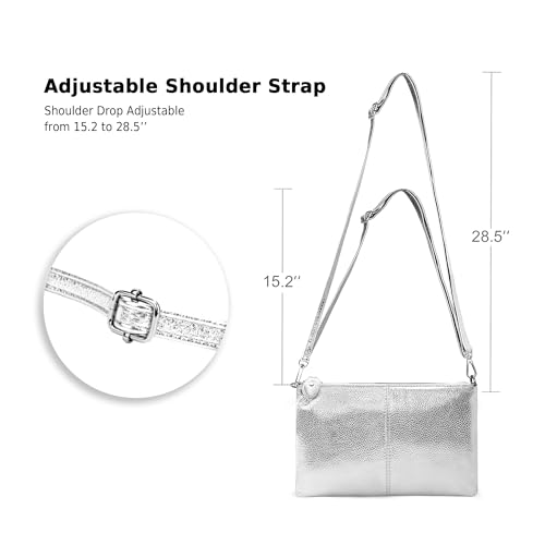 Image of befen Genuine Leather Wristlet Clutch Wallet Purses Small Crossbody Bags for Women with RFID Blocking Card Slots