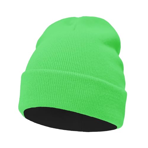 Beanie Hats for Men Women Reversible Hats Warm Knitted Cuffed Silk Lined Slouchy Skull Cap