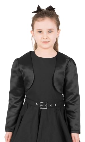 BlackButterfly Kids Satin Long Sleeve Bolero Childrens Girls Shrug