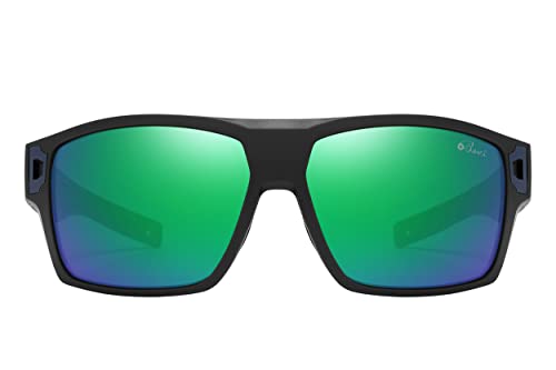 Bevi Square Polarized Sunglasses UV 400 Protection with TR90 Lightweight Frame Glasses for Women Men