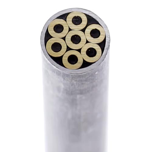 EZSMITH Mosaic Pin - (0.218 (7/32) Inch Diameter) - (720ABB) - (Aluminum Outer Material)(Brass Inner Material) - Decorative Knife Handle Pins and Rods for Fixed Blade Knives