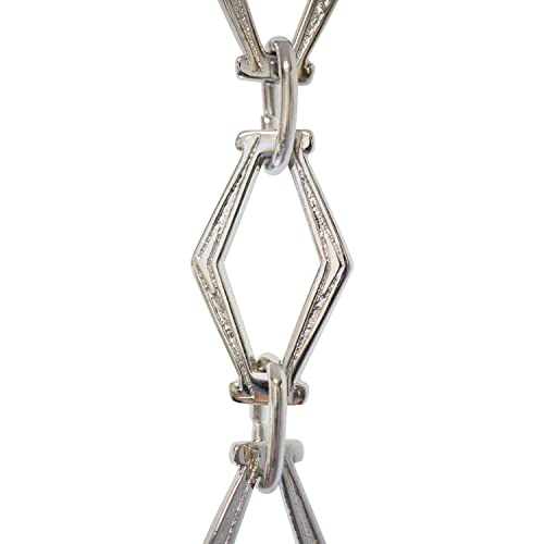 Image of RCH Hardware CH-22-PN-3 Decorative Polished Nickel Solid Brass Chain for Hanging, Lighting - Hexagonal Design Unwelded Links (3 ft /1 Yard)