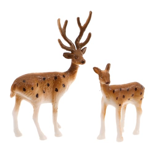 Zerodeko 20 Pièces Figurines de Faons Réalistes pour Noël Ornements Miniatures de Cerfs et Rennes pour Décoration de Table Pâtisserie et Micro Paysage Modèles Animaux de Forêt