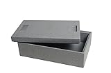 CLIMAPOR Thermobox klein aus Styropor, grau – Volumen: 54,5 x 35 x 18 cm (16,5 Liter) - Wandstärke: 2 cm
