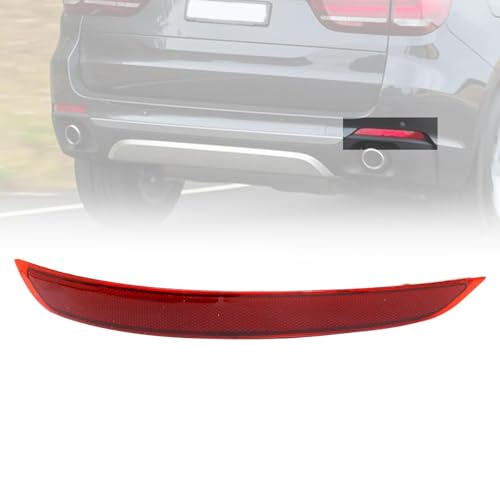Image of XQSMWF Rear Bumper Reflector Right Passenger Side Compatible with BMW X5 F15 2014-2018, Red Rear Bumper Marker Light Lens Trim, Replace 63147290092