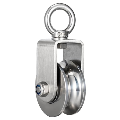 Cable Pulley Wheel, Swivel Pulley Block, Bearing Inside, Heavy Duty 304 Stainless Steel, Loading 1760lb