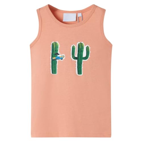 vidaXL Kinder Tank Top Unterhemd Unterwäsche Trägershirt Ärmellos Jungen Hellorange 128