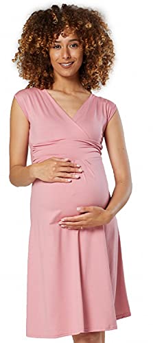HAPPY MAMA Damen Umstandskleid Ausgestellter Schnitt Sommerkleid Gr. 36-46...