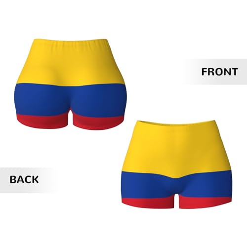 Flag of Colombia Pattern Sports Shorts, high Elastic Slim Fitness Pants, Suitable for Yoga/Leisure/Daily wear3