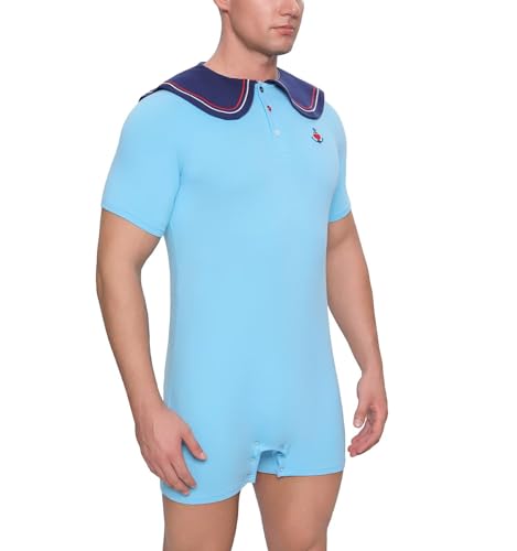 Pijama náutico de una pieza para hombre Landofgenie con entrepierna fácil para cosplay 6