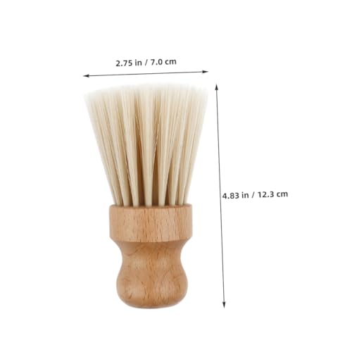 Cepillo de barbero para cuello y cara con cerdas suaves de madera 2