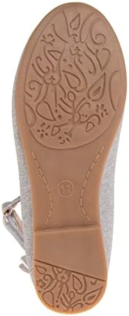 Kensie Girl Girls Glitter Ballet Flat, Silver, 3 Big Kid | Image 2
