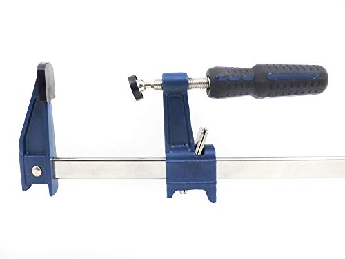 2 Each 6 Inch And 2 Each 12 Inch (4-Pack) Taytools Medium Duty Adjustable Bar Clamps, Quick-Release Clutch, American F Style, 2-1/2 Inch Throat Depth, Serrated Rail, Soft Grip Handle 450 Pounds Force #TOP1