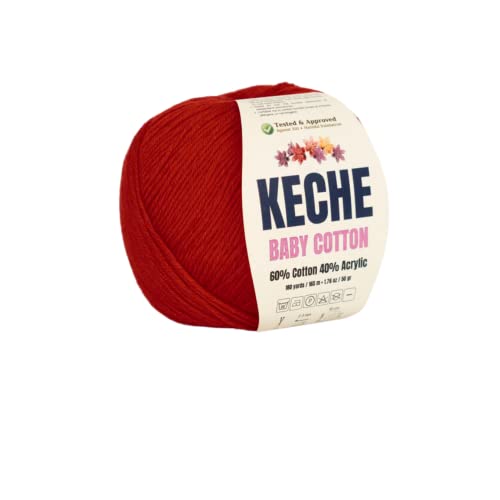 Keche Cotton Yarn, 60% Cotton 40% Acrylic Yarn, Soft Cotton