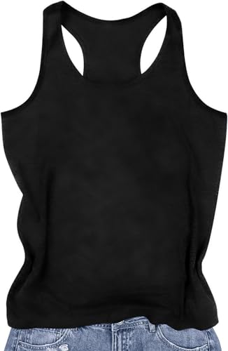 Racerback Tank Tops for Women Summer Sleeveless Round Neck Casual Graphic Tunic Shirts