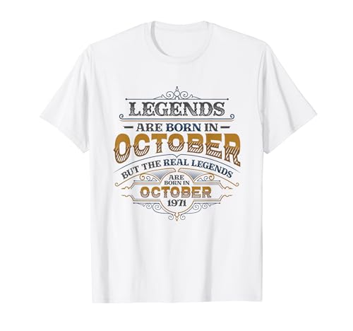 Les légendes sont nées en octobre 1971, anniversaire des hommes T-Shirt