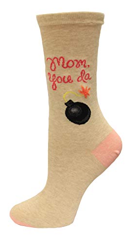 Image of Hot Sox Mom, You Da Bomb Socks, Natural Melange, 1 Pair, Women Shoe 4-10