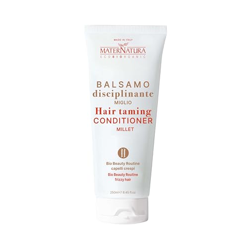 Maternatura, Acondicionador Disciplinante de Mijo, Desenredante para Cabellos Secos, Encrespados y Dañados, Rutina de Belleza Bio para Cabellos Encrespados, Made in Italy, 250 ml.