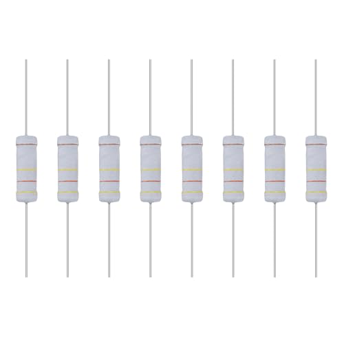 Image of sourcing map 10Pcs 430KR Ohm Resistor, 5 Watts 5% Tolerance Metal Oxide Film Resistor Axial Lead, Flame Proof for DIY Electronic Projects Circuits Experiments