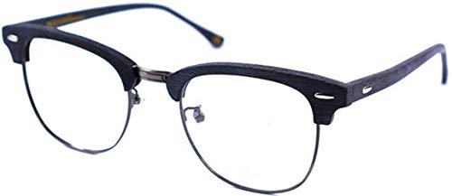 J&L Glasses Retro Gafas Para Hombres Mujeres Lente transparente Gafas,Gafas de Sol Unisex Adulto,Estilo 7089 (Black) Cover