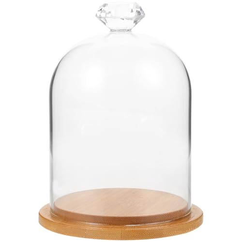 Vitrine de collection en verre transparent 9x14 cm et socle en bambou premium