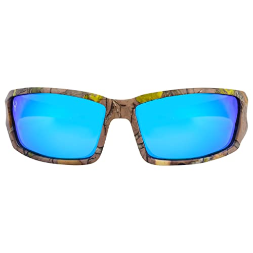 Image of Hornz Brown Forest Camouflage Polarized Sunglasses for Men - Aquabull - Free Matching Microfiber Pouch