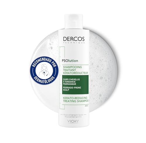 Vichy Champú Psolution, Para Cuero Cabelludo con Psoriasis, Elimina las Escamas y Reduce los Picores, Cuero Cabelludo Limpio y Sano, Doble Eficacia, Unisex, Dercos Technique, 200ml