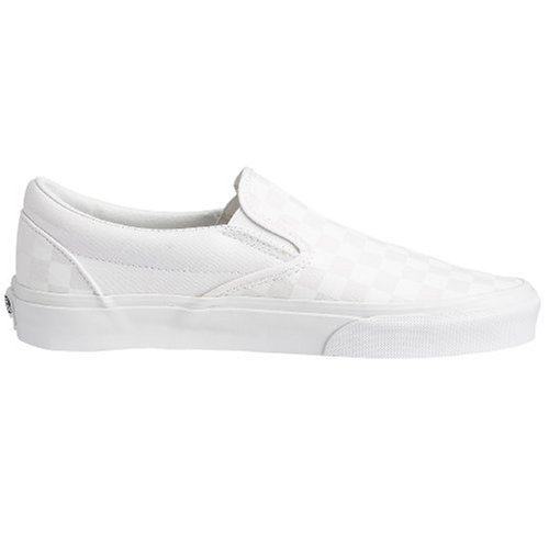 Vans Vans Men's Trainers Slip On, True White Checkerboard, Womens 10