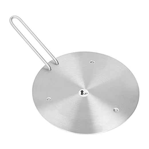Placa Adaptadora de Inducción, con Asa Plegable de Acero Inoxidable, Sartenes de Inducción Flame Guard(21,5 cm/8,46 pulgadas)