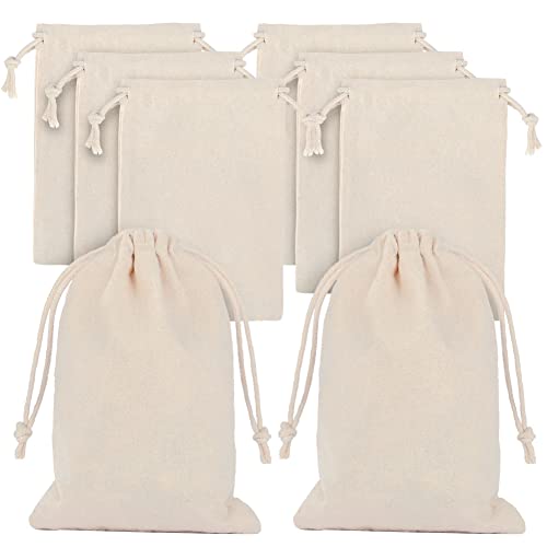 Aucuu 25PCS Bolsas de Algodón, Sacos de Algodón, 10 x 15 cm, Bolsa de Caramelos, Mini Bolsas de Dinero, Bolsas de Regalo para Fiestas de Cumpleaños, para Bodas, Fiestas, Navidad Cover