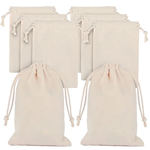 Aucuu 25pcs Petits Sachet Coton, 10x15cm Sacs en Tissu avec Cordon de Serrage, Sac Toile de Jute Réutilisable, Pochon pour Lavande Faveur De Mariage Bijoux