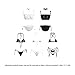 Women's Cute Anime Kawaii Cat Kitten Cosplay Lingerie Set Micro Tanning Bikini Halter Strappy Tiny Bra Mini Panty Necklace 3Pcs Extreme Swimsuit Black-03 one Size