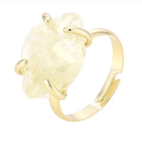 Bague en améthyste et cristal naturel doré, l'accessoire idéal de vos soirées